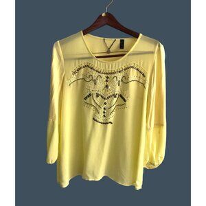 BKE -WOMENS RHINESTONE EMBELLISHMENT PULLOVER CREW NECK LONG SLEEVE SIZE LARGE